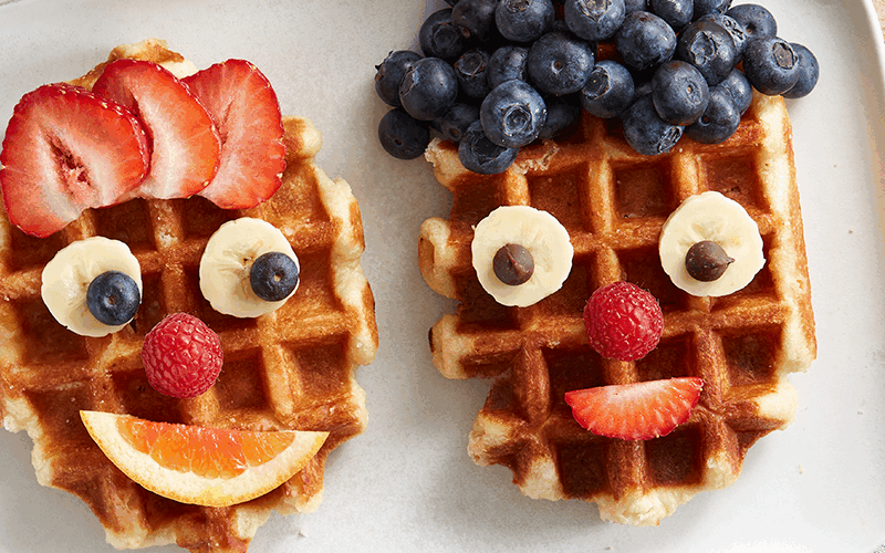 Berry Funny Faces Waffles