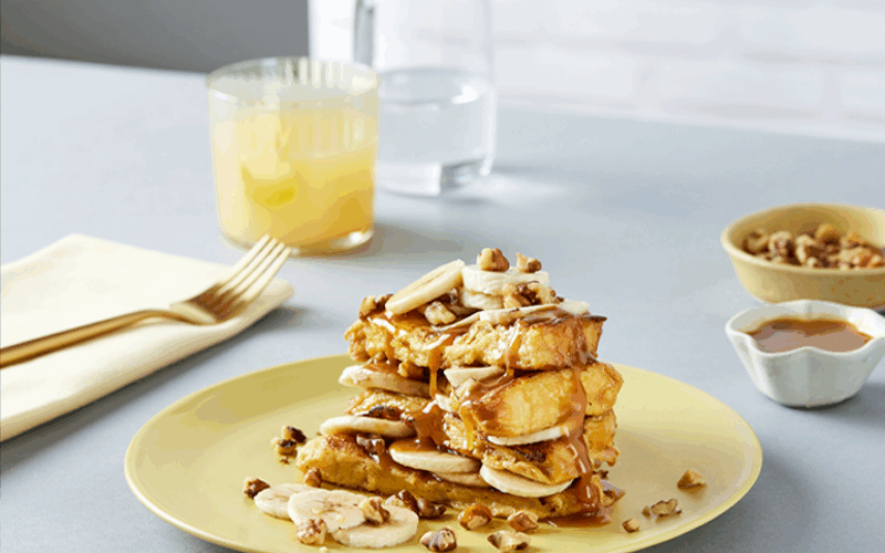 BANANA NUT CARAMEL FRENCH TOAST